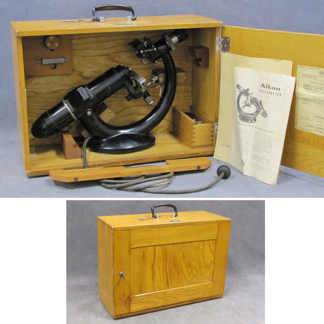 NIKON VERTEXOMETER (VERTEX DIOPTOMETER): NIKON VERTEXOMETER (VERTEX DIOPTOMETER) WITH CASE AND PAPERS. 14 X 20"