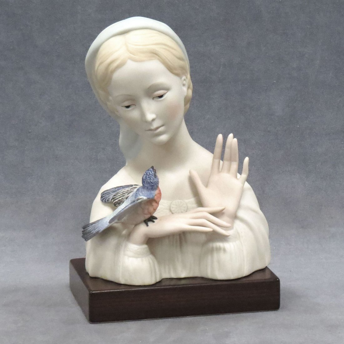 CYBIS PORCELAIN MADONNA WITH BIRD, #20184 : CYBIS PORCELAIN MADONNA WITH BIRD, #20184 WITH BASE. HEIGHT 11 3/4"