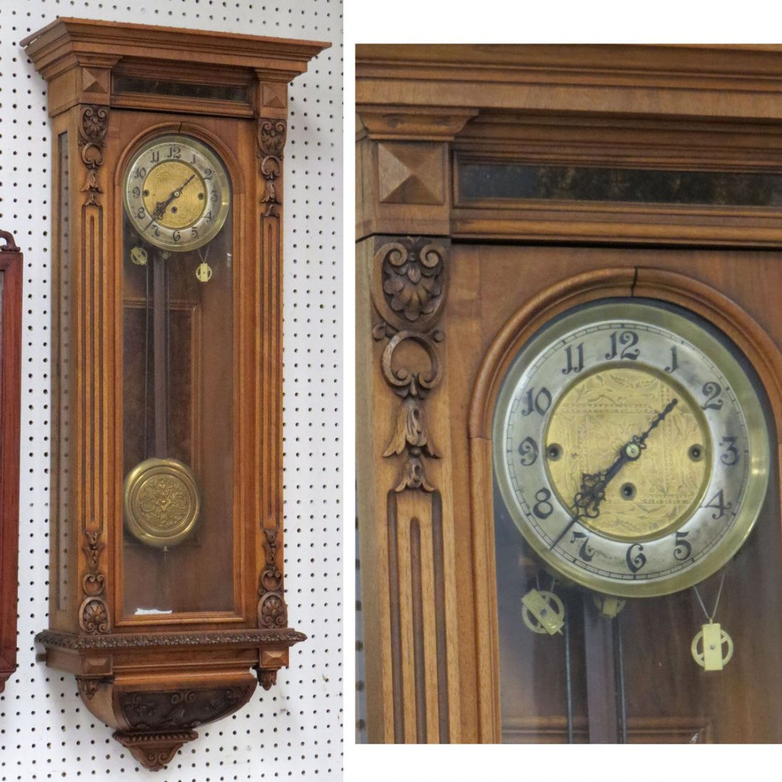 GUSTAV BECKER WALNUT VIENNA REGULATOR WALL CLOCK