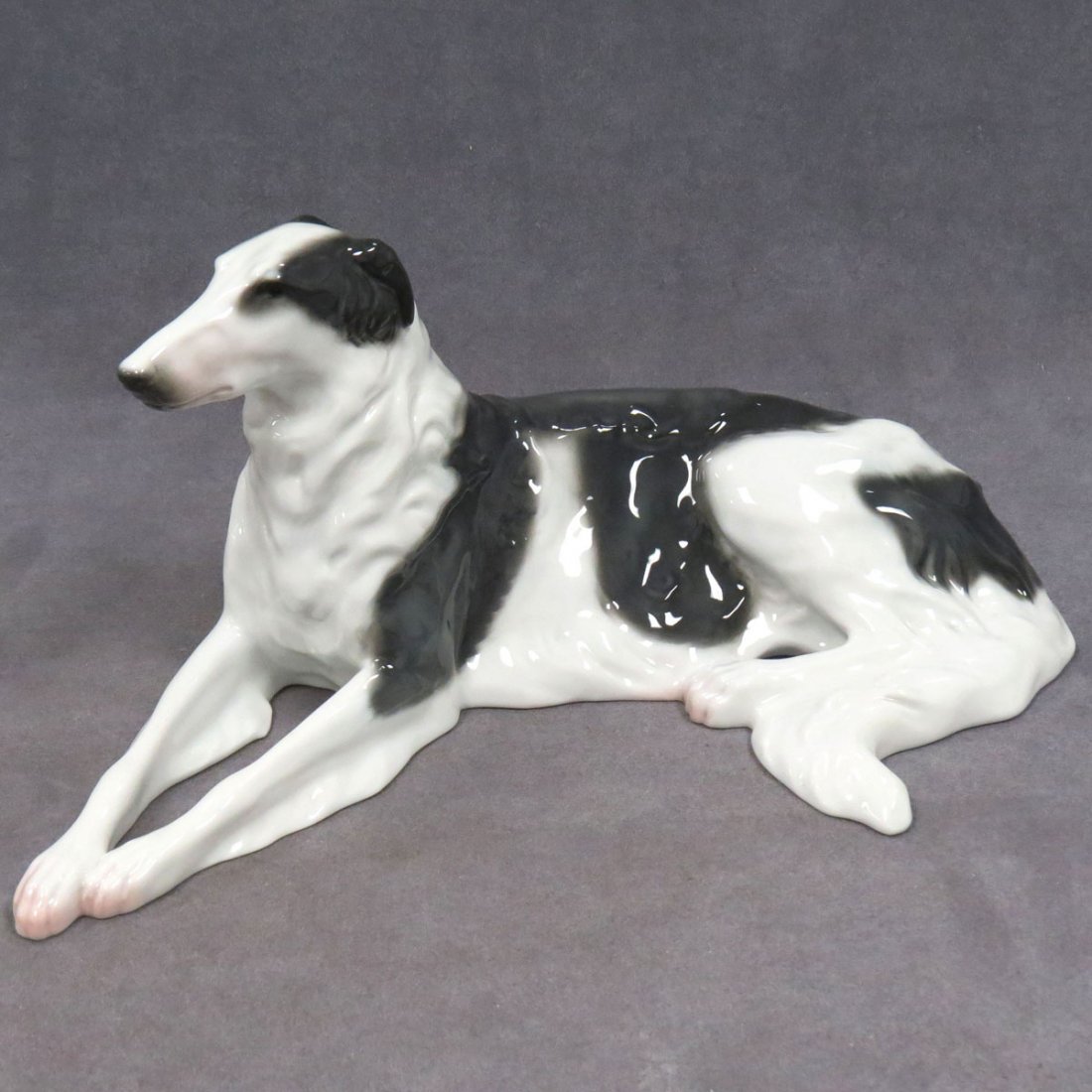 ROSENTHAL PORCELAIN FIGURE, BORZOI, SIGNED : ROSENTHAL PORCELAIN FIGURE, BORZOI, SIGNED M. VALENTIN. LENGTH 15"