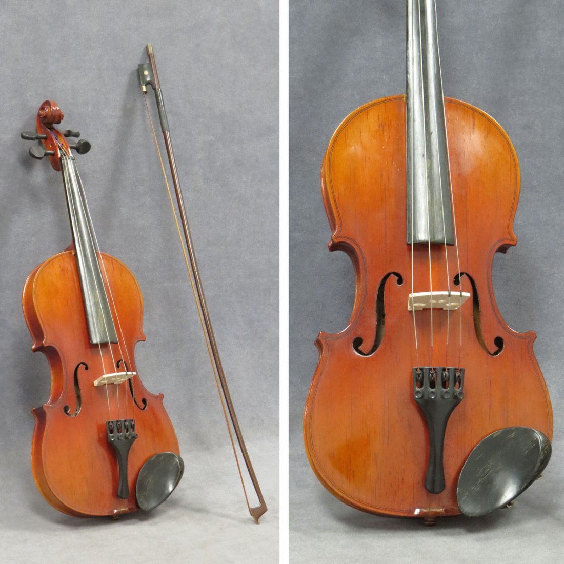 LOT (2) VINTAGE CHINESE VIOLIN AND BOW: LOT (2) VINTAGE CHINESE VIOLIN AND BOW
