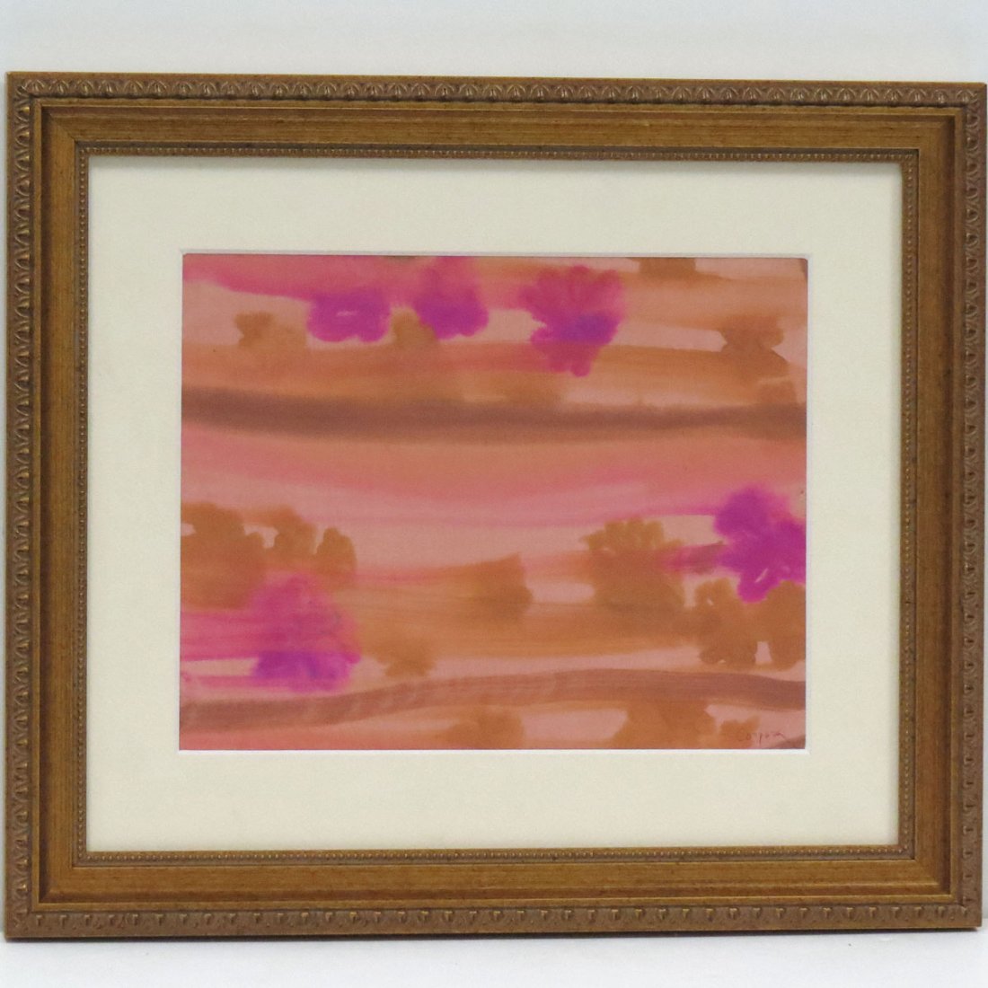 ATTRIBUTED TO ANTONIO CORPORA (ITALIAN 1909-2004): ATTRIBUTED TO ANTONIO CORPORA (ITALIAN 1909-2004), WATERCOLOR, UNTITLED, SIGNED. SIGHT 7 1/2 X 9 1/2"; FRAMED AND GLAZED-13 X 15"