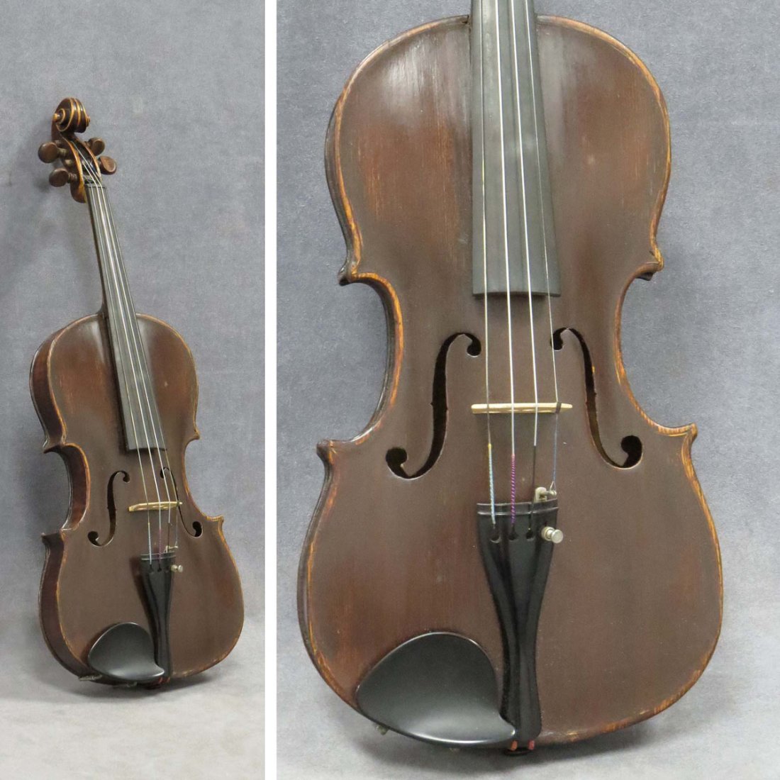 VINTAGE VIOLIN LABELED DAVID TECCHIER: VINTAGE VIOLIN LABELED DAVID TECCHIER FECIT ROMAE ANNO DNI 1758. LENGTH 14" (OLD REPAIRS) WITH CASE