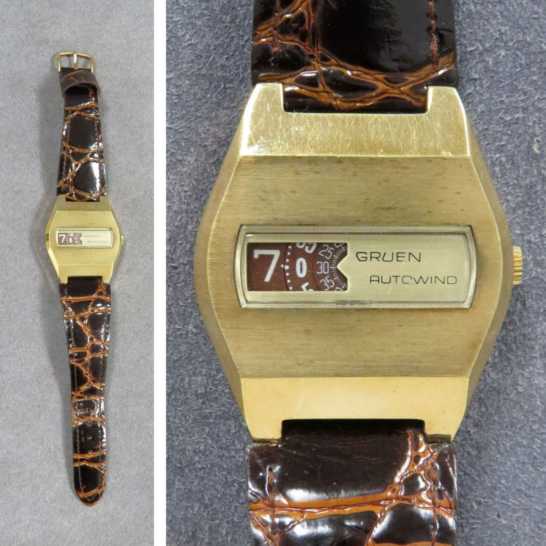 GRUEN GILT STAINLESS AUTOMATIC WRISTWATCH: GRUEN GILT STAINLESS PRECISION AUTOMATIC WRISTWATCH. LENGTH 44MM