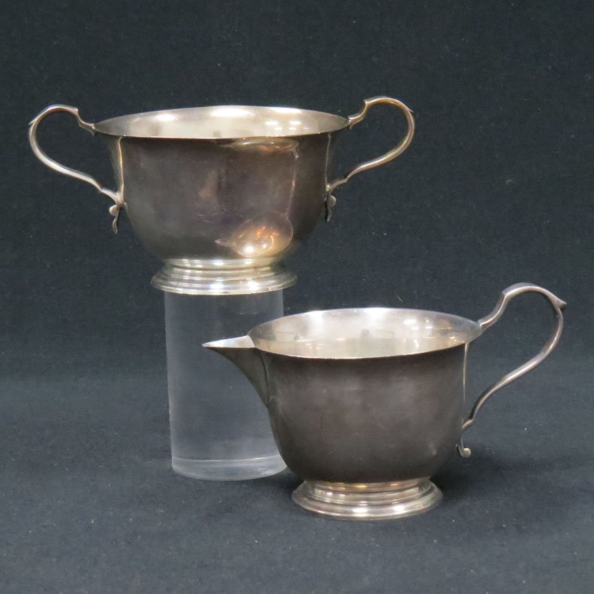 PAIR WATSON STERLING CREAMER AND SUGAR, #N.4: PAIR WATSON STERLING CREAMER AND SUGAR, #N.4. HEIGHT 2 1/2"; TWT 8.26 OZT