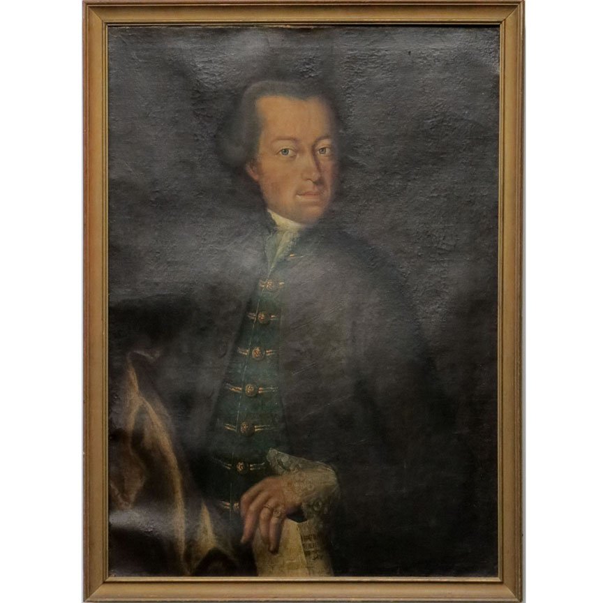 GERMAN SCHOOL (18TH CENTURY), OIL ON CANVAS: GERMAN SCHOOL (18TH CENTURY), OIL ON CANVAS, PORTRAIT OF A LAWYER, UNSIGNED. 32 1/2 X 23 1/2"; FRAMED 35 X 26" (RELINED)