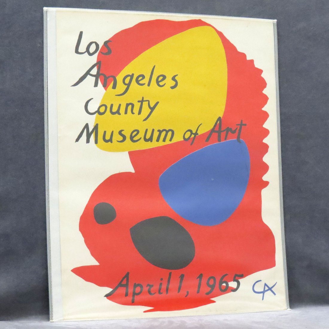 ALEXANDER CALDER LITHOGRAPHIC POSTER, LOS ANGELES: ALEXANDER CALDER LITHOGRAPHIC POSTER, LOS ANGELES COUNTY MUSEUM 1965. 32 X 25" (IMPERFECTIONS)