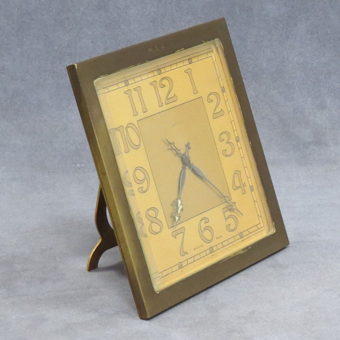 VINTAGE TIFFANY BRASS DESK CLOCK