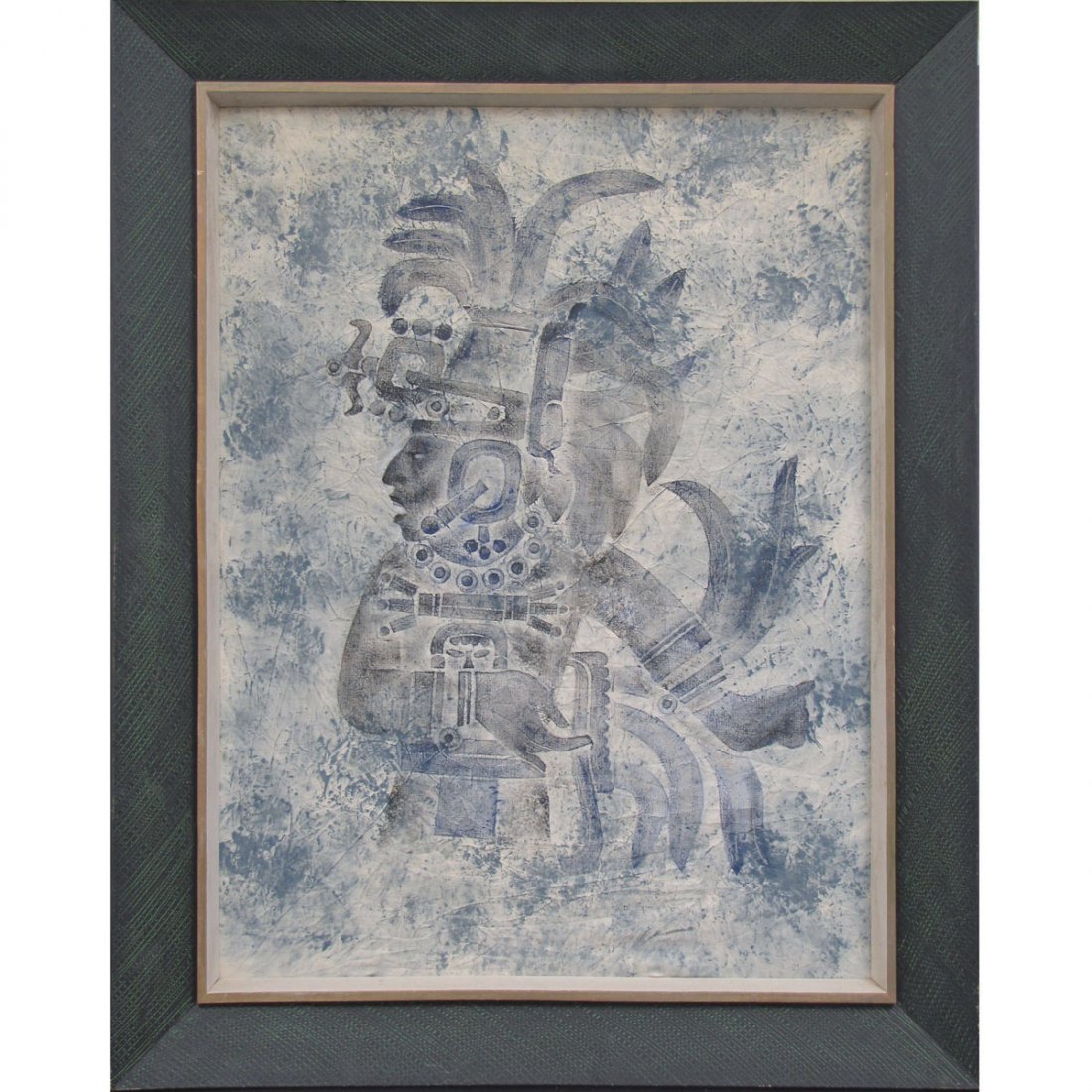 DALE NICHOLS (AMERICAN 1904-1989), OIL ON LINEN: DALE NICHOLS (AMERICAN 1904-1989), OIL ON LINEN, MAYAN CHIEF, SIGNED 1971. 32 X 24"; FRAMED 39 X 32"