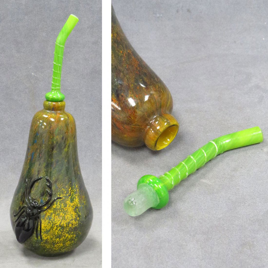 DAUM NANCY ART GLASS WITH COVER, SIGNED: DAUM NANCY ART GLASS WITH COVER, SIGNED. HEIGHT 15 1/2"