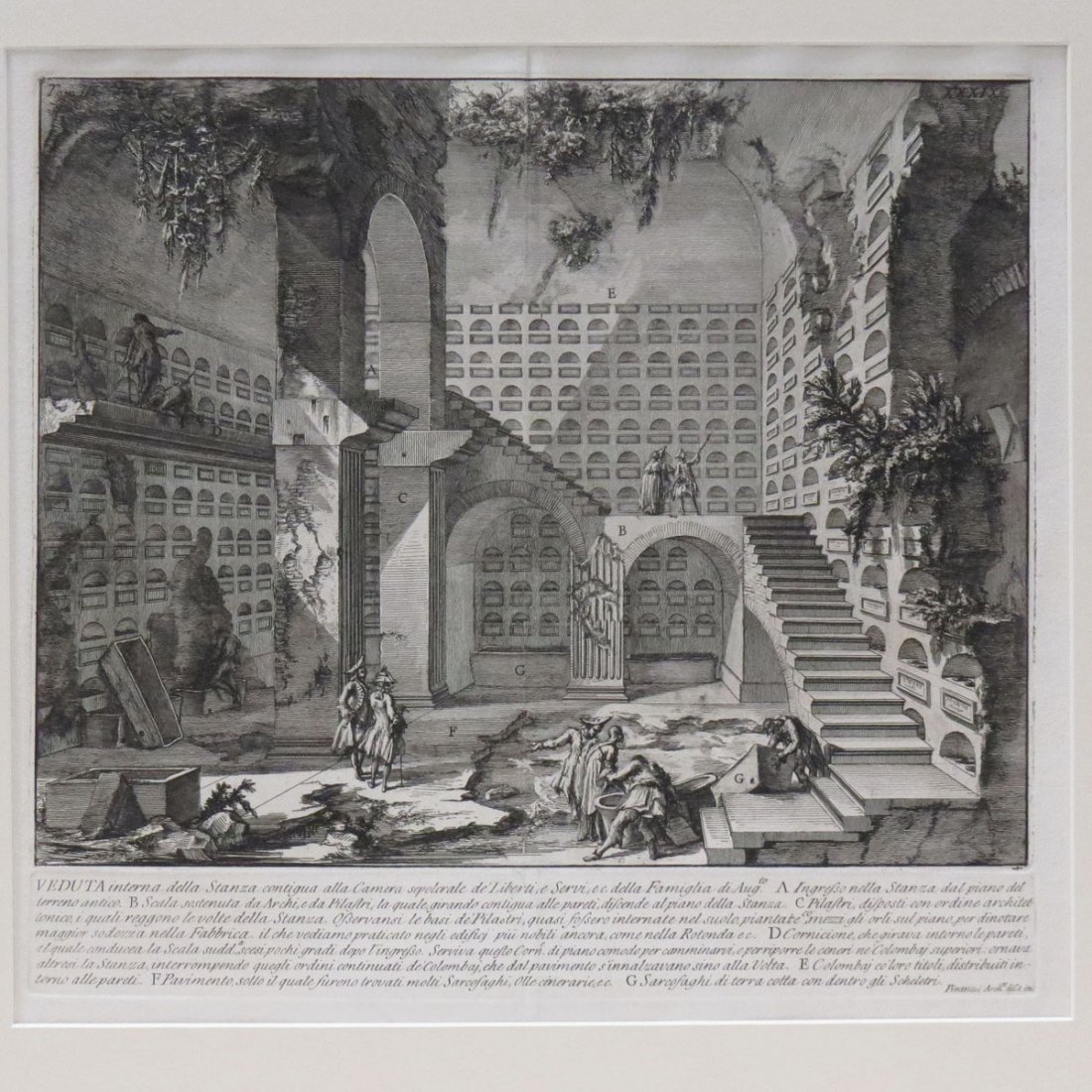 GIOVANNI PIRANESI (ITALY 1720-1778), ETCHING: GIOVANNI PIRANESI (ITALY 1720-1778), ETCHING, "VEDUTA INTERNA DELLA STANZA..." (VOL III PLATE 39-F.321), SIGNED. PLATE 14 7/8 X 16"; SHEET 20 5/8 X 28 7/8" (FULL MARGINS BEFORE NUMBERS)