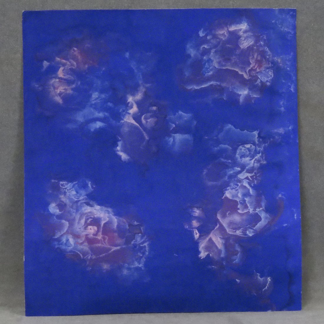 ATTRIBUTED TO YVES KLEIN (FRENCH 1928-1962): ATTRIBUTED TO YVES KLEIN (FRENCH 1928-1962), WATERCOLOR ON PAPER, UNTITLED, SIGNED VERSO 1960. SHEET 14 1/2 X 12 3/4"