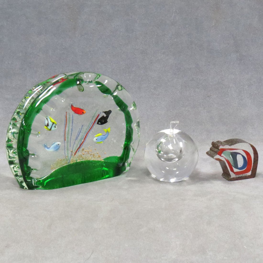 LOT (3) ASSORTED SCANDINAVIAN ART GLASS: LOT (3) ASSORTED SCANDINAVIAN ART GLASS INCLUDING KOSTA BODA BEAR, KOSTA CRYSTAL APPLE, PERFUME