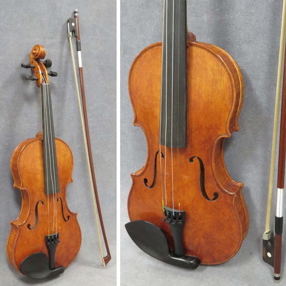 BENCH MADE VIOLIN, SIGNED K.R. SIMONSON #22, 2006: BENCH MADE VIOLIN, SIGNED K.R. SIMONSON #22, 2006 WITH BOW AND CASE. LENGTH 14"