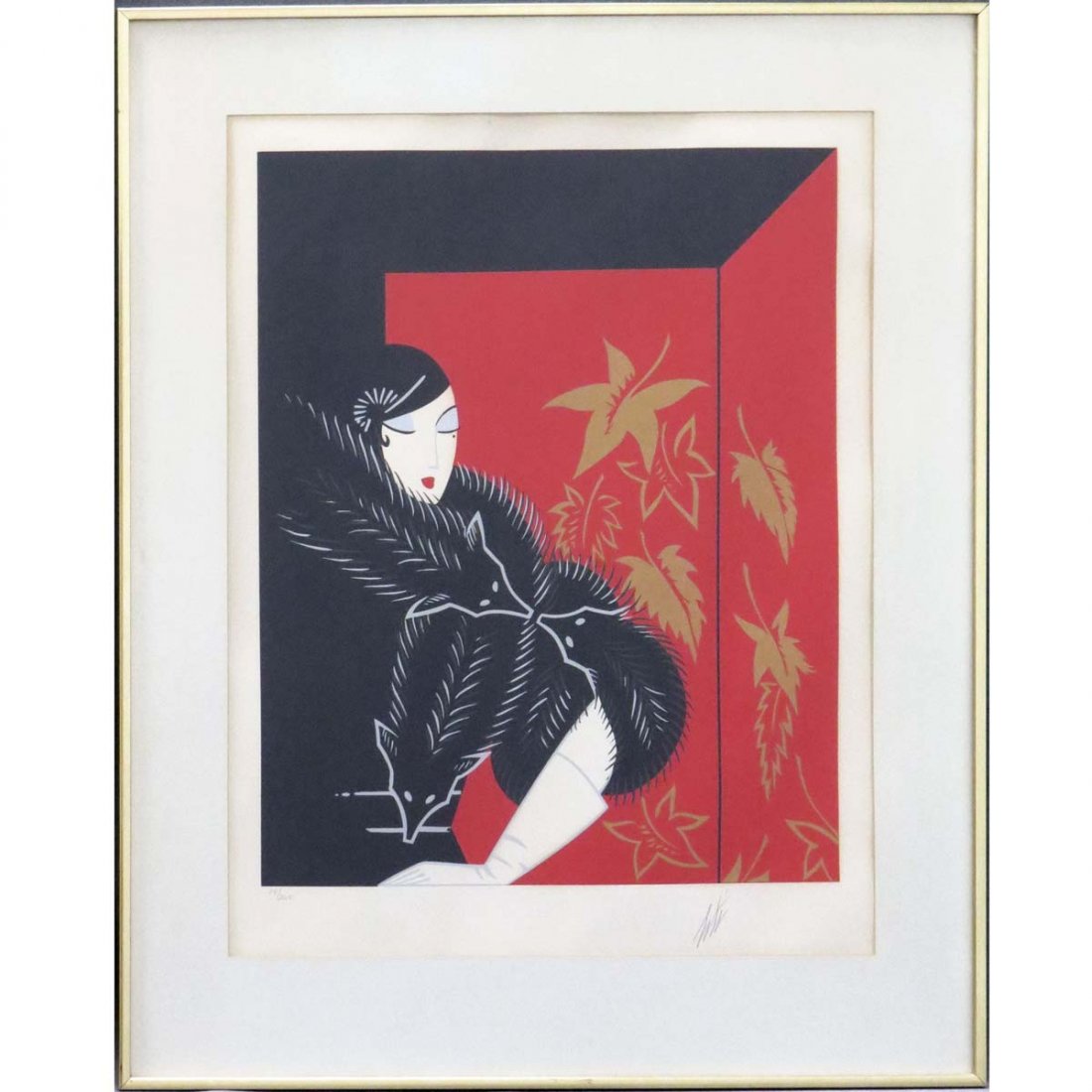 ROMAIN DE TIRTOFF (ERTE'), SERIGRAPH, FURS, SIGNED: ROMAIN DE TIRTOFF (ERTE'), SERIGRAPH, FURS, SIGNED #14/260. SIGHT 24 1/2 X 19"; FRAMED AND GLAZED-31 1/2 X 25 1/2"