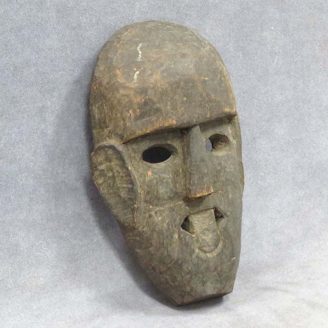 NEPALESE CARVED MASK, 19TH CENTURY: NEPALESE CARVED MASK, 19TH CENTURY. HEIGHT 10"