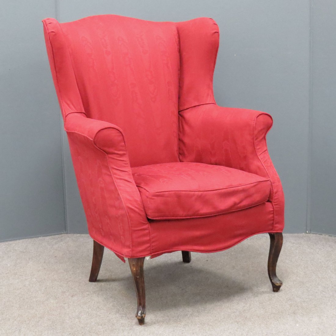 FRENCH STYLE WING-BACK ARMCHAIR: FRENCH STYLE WING-BACK ARMCHAIR
