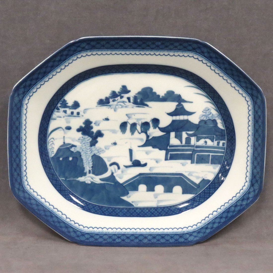 MOTTAHEDEH CANTON PLATTER: MOTTAHEDEH CANTON PLATTER. 14 X 17"