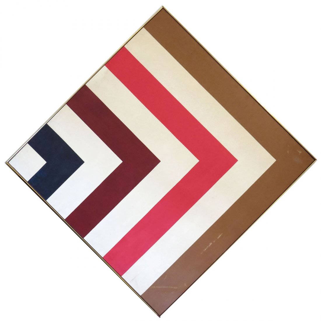 ROBERT KELLY (AMERICAN 1956-)OIL ON CANVAS: ROBERT KELLY (AMERICAN 1956-)OIL ON CANVAS, HOMAGE TO FRANK STELLA, UNSIGNED. FRAMED 69 X 70”