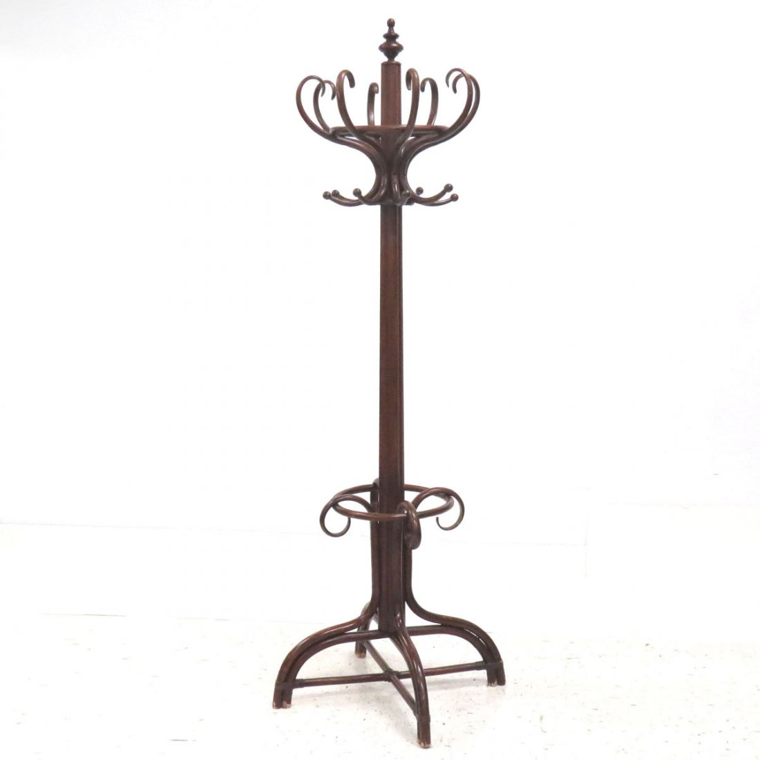 THONET STYLE BENTWOOD COAT RACK: THONET STYLE BENTWOOD COAT RACK. HEIGHT 82"