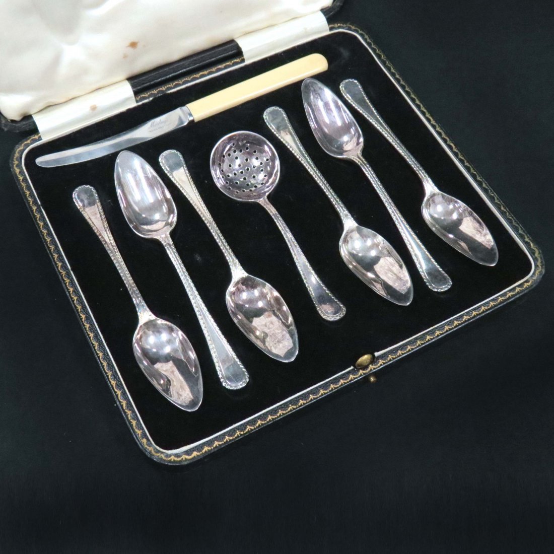 SET ROBERT FEAD MOSLEY SHEFFIELD PLATE GRAPEFRUIT: SET ROBERT FEAD MOSLEY SHEFFIELD PLATE GRAPEFRUIT SET, CASED