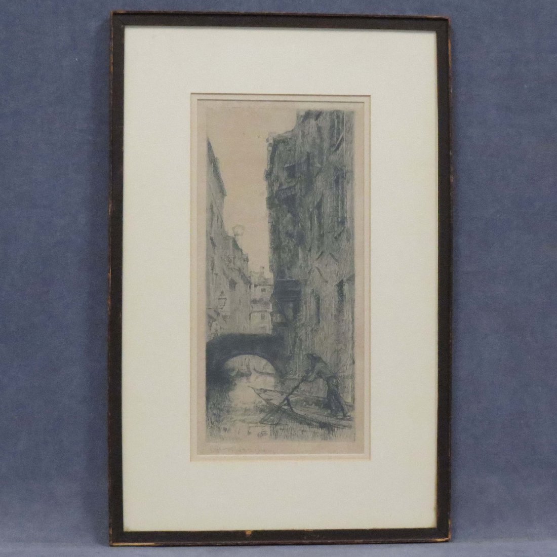 OTTO BACHER (AMERICAN 1856-1909), ETCHING: OTTO BACHER (AMERICAN 1856-1909), ETCHING, VENETIAN CANAL, SIGNED. PLATE 13 X 6"; FRAMED AND GLAZED-20 1/2 X 13 1/2" PROVENANCE: FREDERICK KEPPEL & CO., NYC