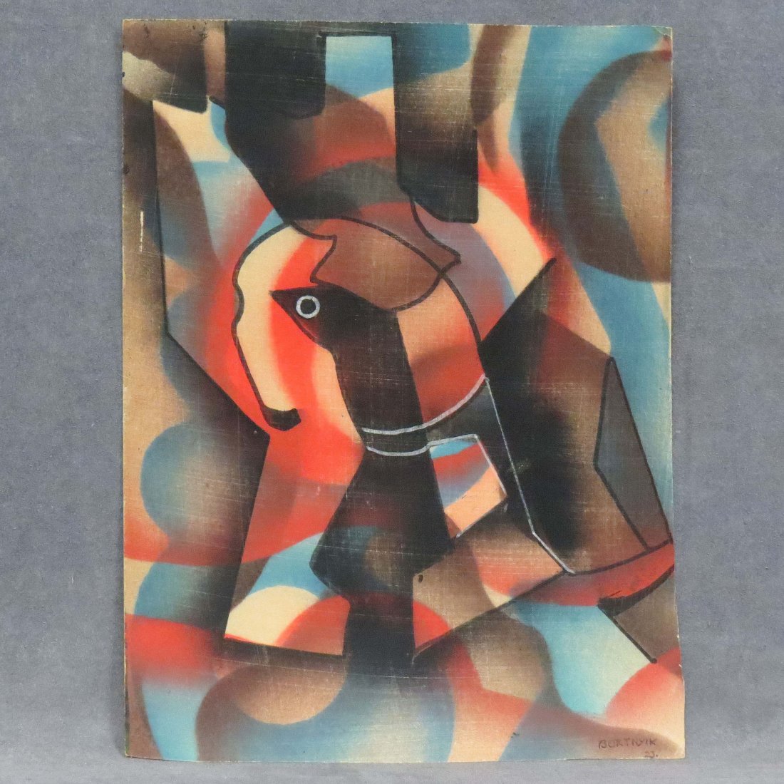 SANDOR BORTNYIK (HUNGARIAN 1893-1976), PASTEL: SANDOR BORTNYIK (HUNGARIAN 1893-1976), PASTEL/BRUSH/COLORED INKS AND GOUACHE ON PAPER, UNTITLED, SIGNED 1923. SHEET 15 3/4 X 11 3/4"