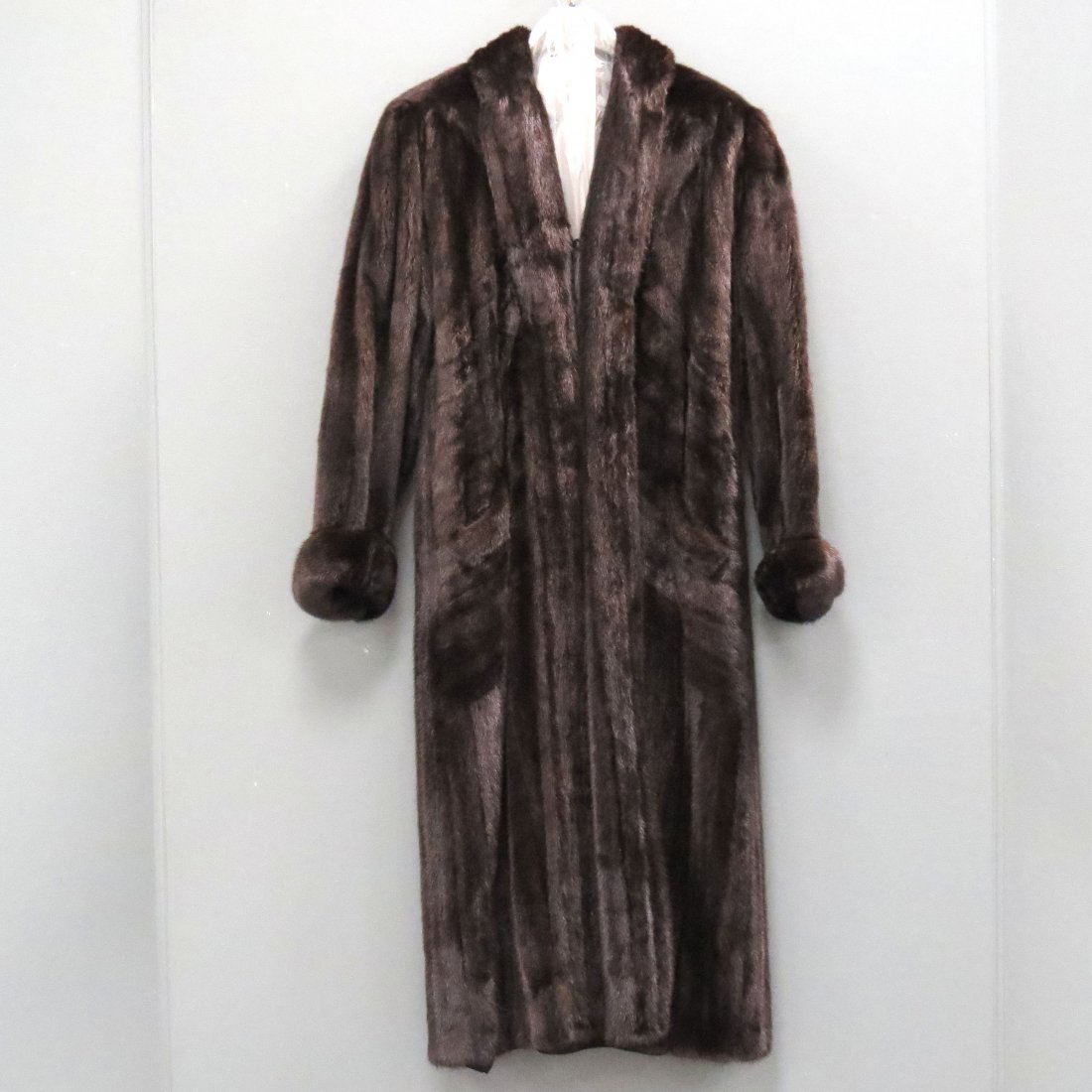 BLACK MINK FULL-LENGTH COAT: BLACK MINK FULL-LENGTH COAT. SIZE 16-18