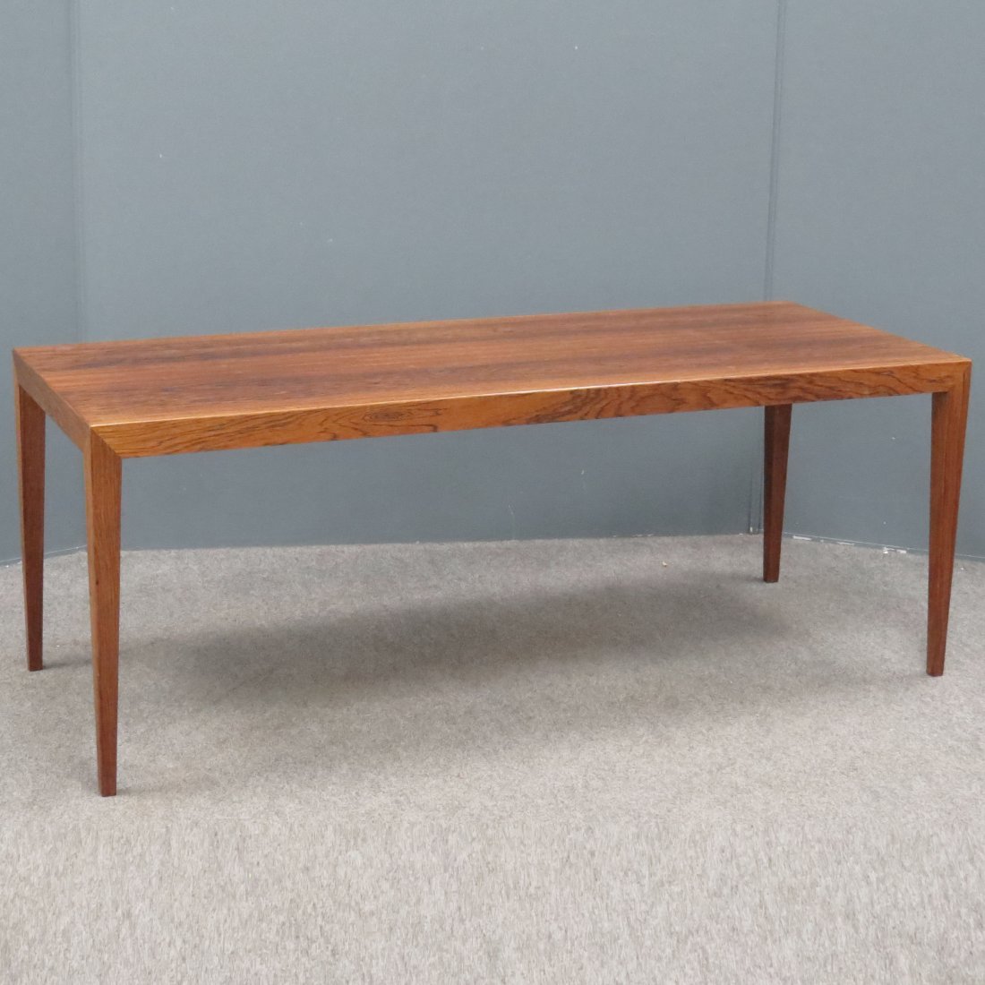 ADRIAN PEARSALL SCANDINAVIAN ROSEWOOD LOW TABLE: ADRIAN PEARSALL SCANDINAVIAN DESIGNER ROSEWOOD LOW TABLE. HEIGHT 19"; TOP 20 X 50"