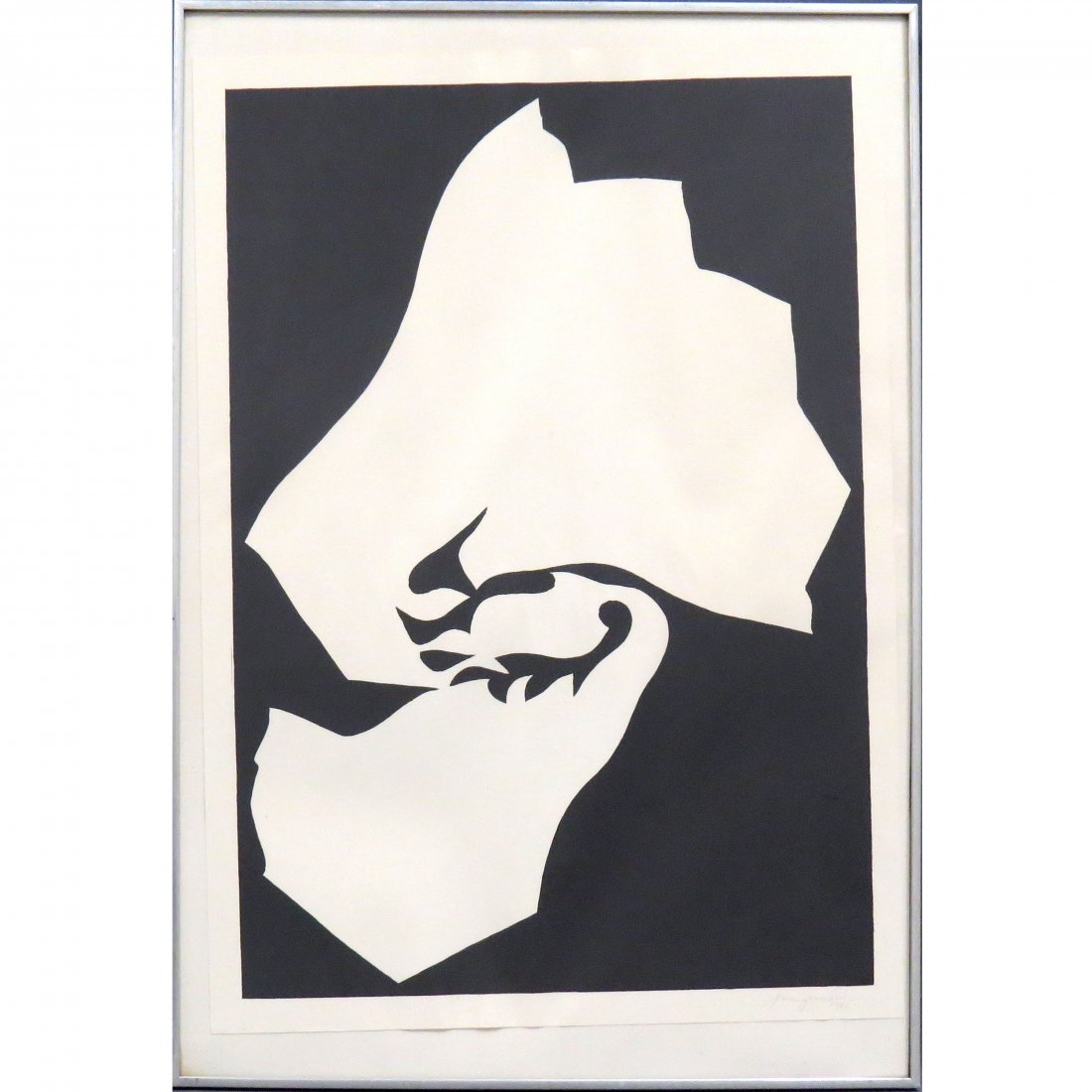 JACK YOUNGERMAN (AMERICAN 1926-), LITHOGRAPH: JACK YOUNGERMAN (AMERICAN 1926-), LITHOGRAPH, UNTITLED, SIGNED 1965. SHEET 28 1/4 X 21 1/2"; FRAMED AND GLAZED-31 X 23 1/2" EXHIBITED-BYRON GALLERY, 1018 MADISON AVE, NYC (LABEL VERSO)