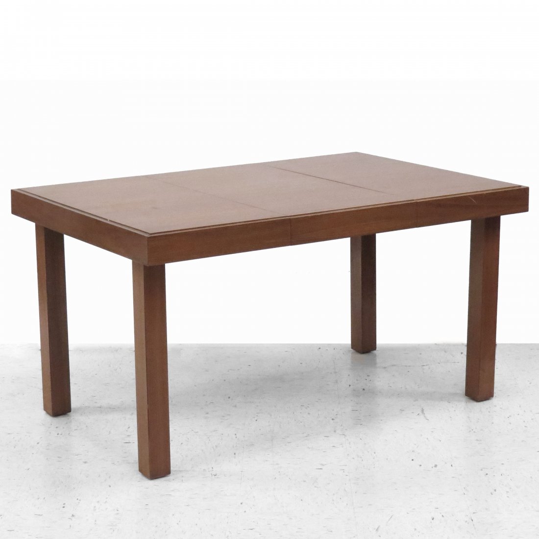 GEORGE NELSON/HERMAN MILLER WALNUT PRIMAVERA TABLE: GEORGE NELSON/HERMAN MILLER WALNUT PRIMAVERA EXTENSION DINING TABLE, MODEL 4720 WITH (2) 16" INTERNAL LEAVES, SIGNED. HEIGHT 29"; TOP 36 X 54"