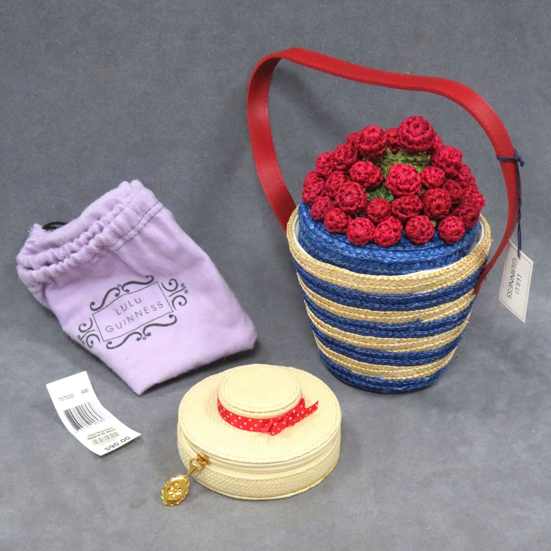 LOT (2) LULU GUINESS STRAW HAND BAG/PURSE: LOT (2) LULU GUINESS STRAW HAND BAG/PURSE