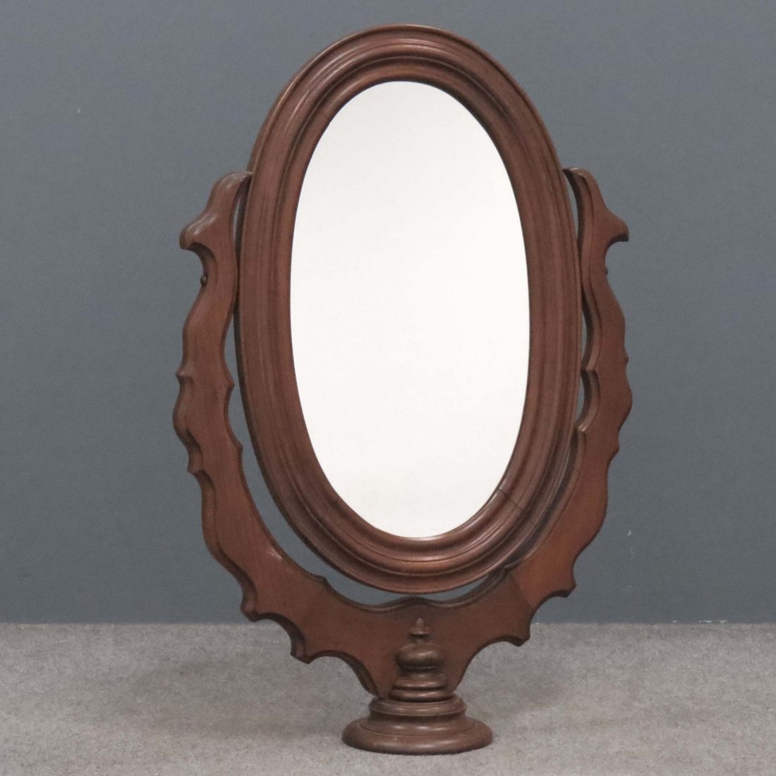 VICTORIAN WALNUT ADJUSTABLE PEDESTAL MIRROR
