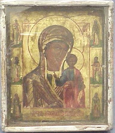 RUSSIAN ICON, VIRGIN MOTHER & CHILD