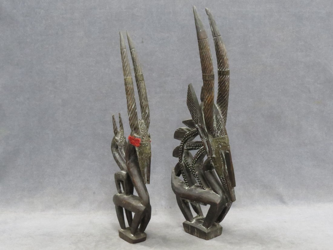 LOT (2) BAMBARA, MALI ANTELOPE FIGURES: LOT (2) BAMBARA, MALI ANTELOPE FIGURES. HEIGHT 22"
