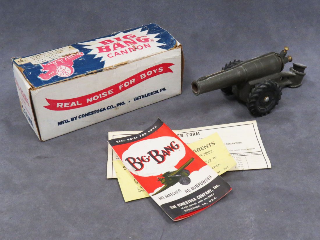 BIG BANG MODEL 60MM LIGHT FIELD CANNON: BIG BANG MODEL 60MM LIGHT FIELD CANNON. LENGTH 9" WITH ORIGINAL BOX AND PAPERS