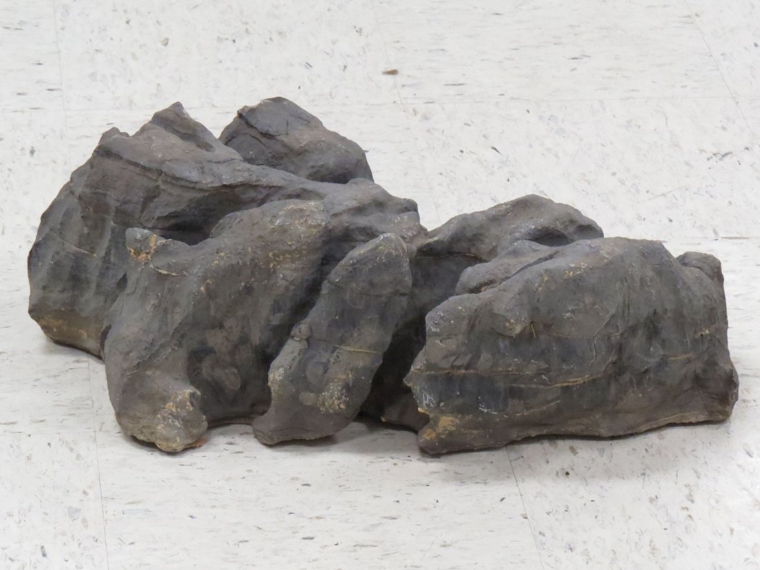 CHINESE LIMBI STONE SCHOLAR'S ROCK: CHINESE LIMBI STONE SCHOLAR'S ROCK. HEIGHT 8"; LENGTH 22"