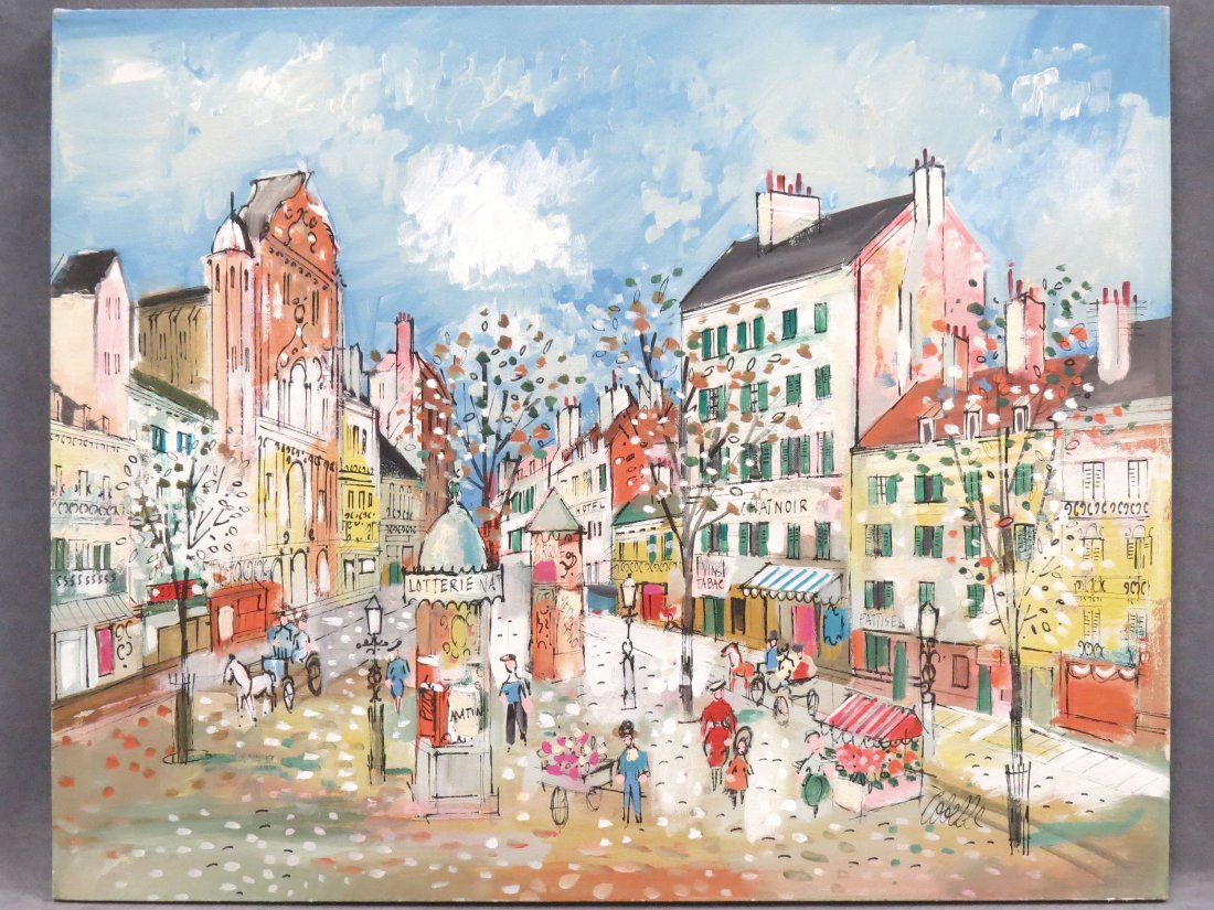 CHARLES COBELLE (FRENCH 1902-1998), OIL ON CANVAS: CHARLES COBELLE (FRENCH 1902-1998), OIL ON CANVAS, PARIS STREET SCENE, SIGNED. 24 X 30"