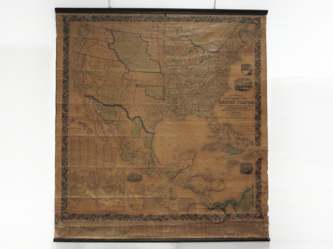 MITCHELL'S NEW NATIONAL MAP, 1858: MITCHELL'S NEW NATIONAL MAP, 1858. 67 X 64"