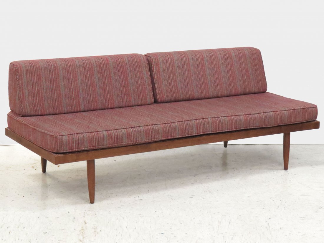 HANS WEGNER INSPIRED DANISH TEAK DAY BED, 1960'S: HANS WEGNER INSPIRED DANISH TEAK DAY BED, 1960'S. LENGTH 75"