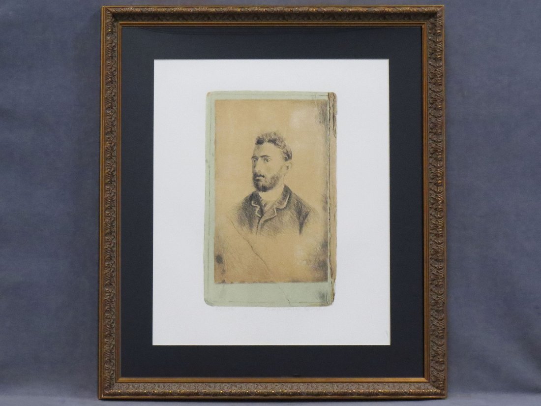 RAPHAEL SOYER (AMERICAN/NY 1899-1987), LITHOGRAPH: RAPHAEL SOYER (AMERICAN/NY 1899-1987), LITHOGRAPH, "PORTRAIT OF MY FATHER", SIGNED #24/150. SIGHT 21 3/4 X 18"; FRAMED AND GLAZED-30 X 26"