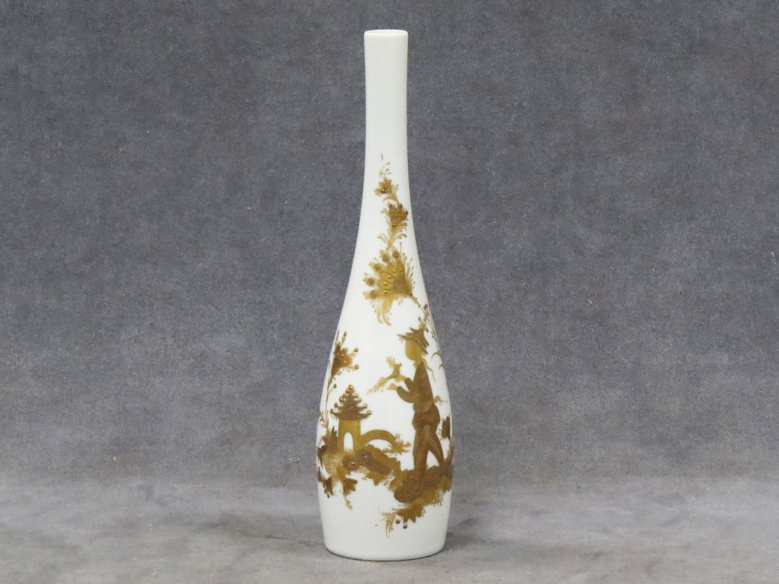 BJORN WIINBLAD FOR ROSENTHAL VASE: BJORN WIINBLAD FOR ROSENTHAL GILT DECORATED STUDIO-LINE PORCELAIN VASE. HEIGHT 10 3/4"
