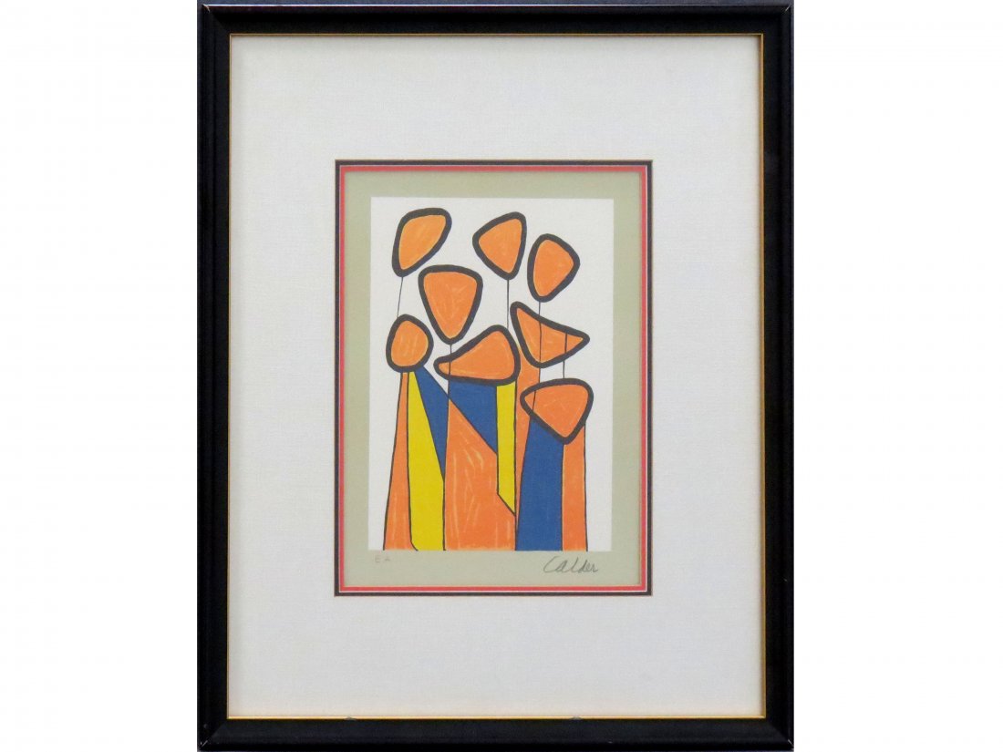 ALEXANDER CALDER (AMERICAN/FRANCE 1898-1976): ALEXANDER CALDER (AMERICAN/FRANCE 1898-1976), LITHOGRAPH, "STABILIES", SIGNED/AP. SIGHT 14 1/4 X 10 3/4"