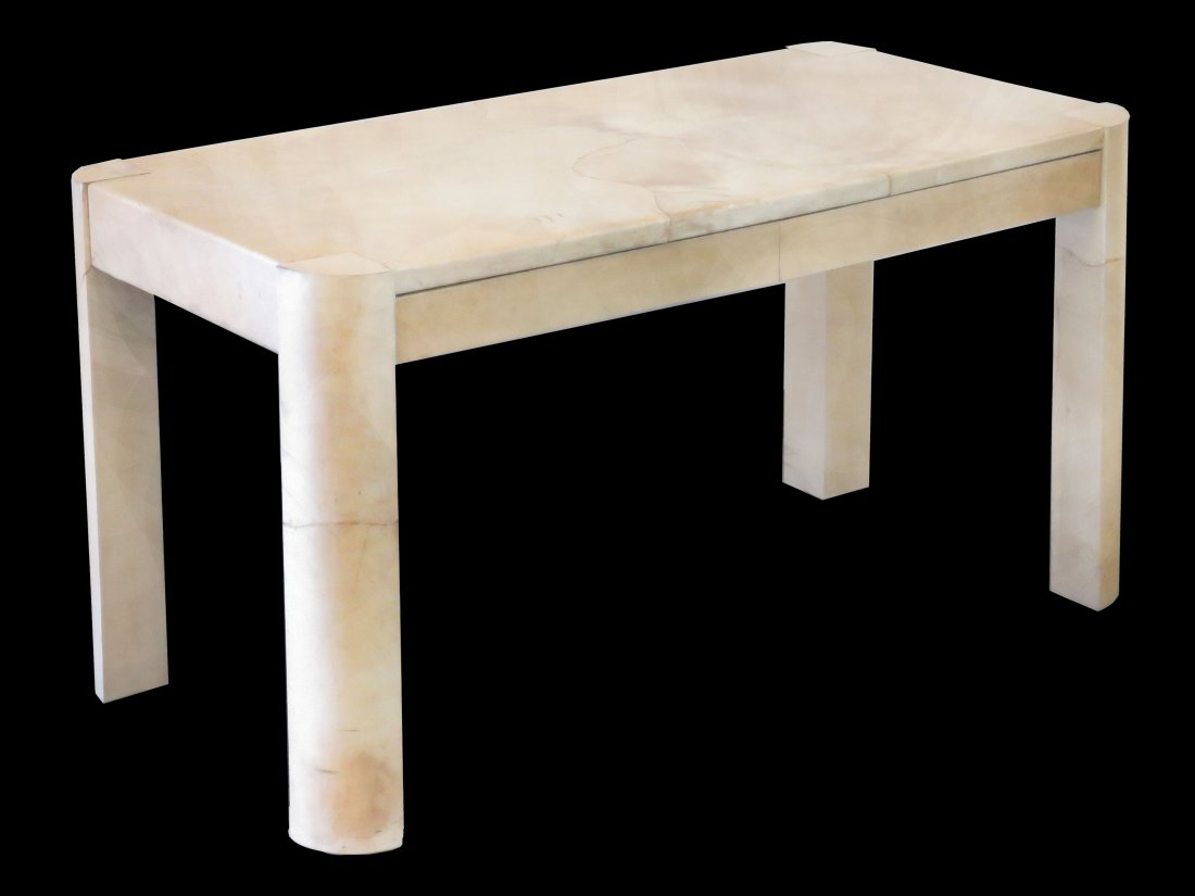KARL SPRINGER GOAT SKIN RADIUS LEG WRITING DESK (1 of 8)