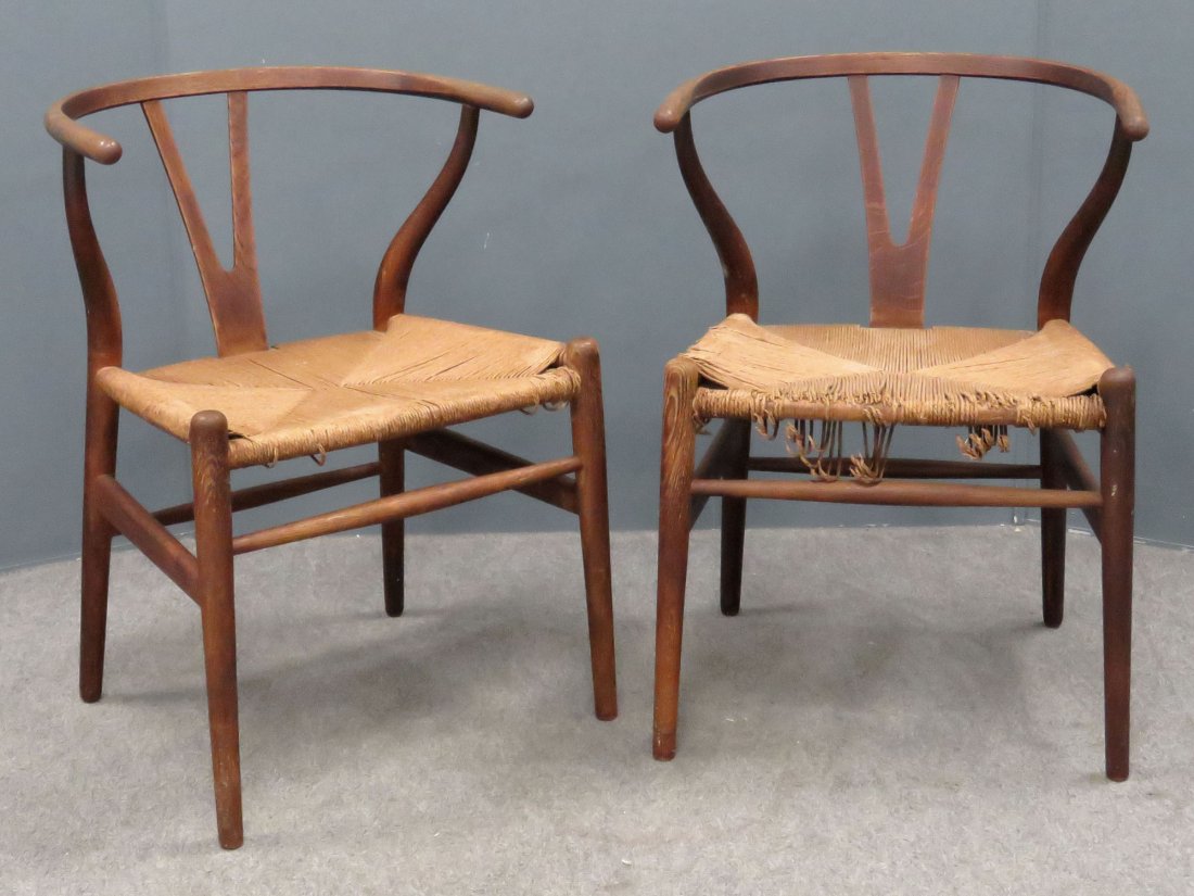 HANS WEGNER FOR CARL HANSEN, "WISHBONE" CHAIRS (1 of 8)