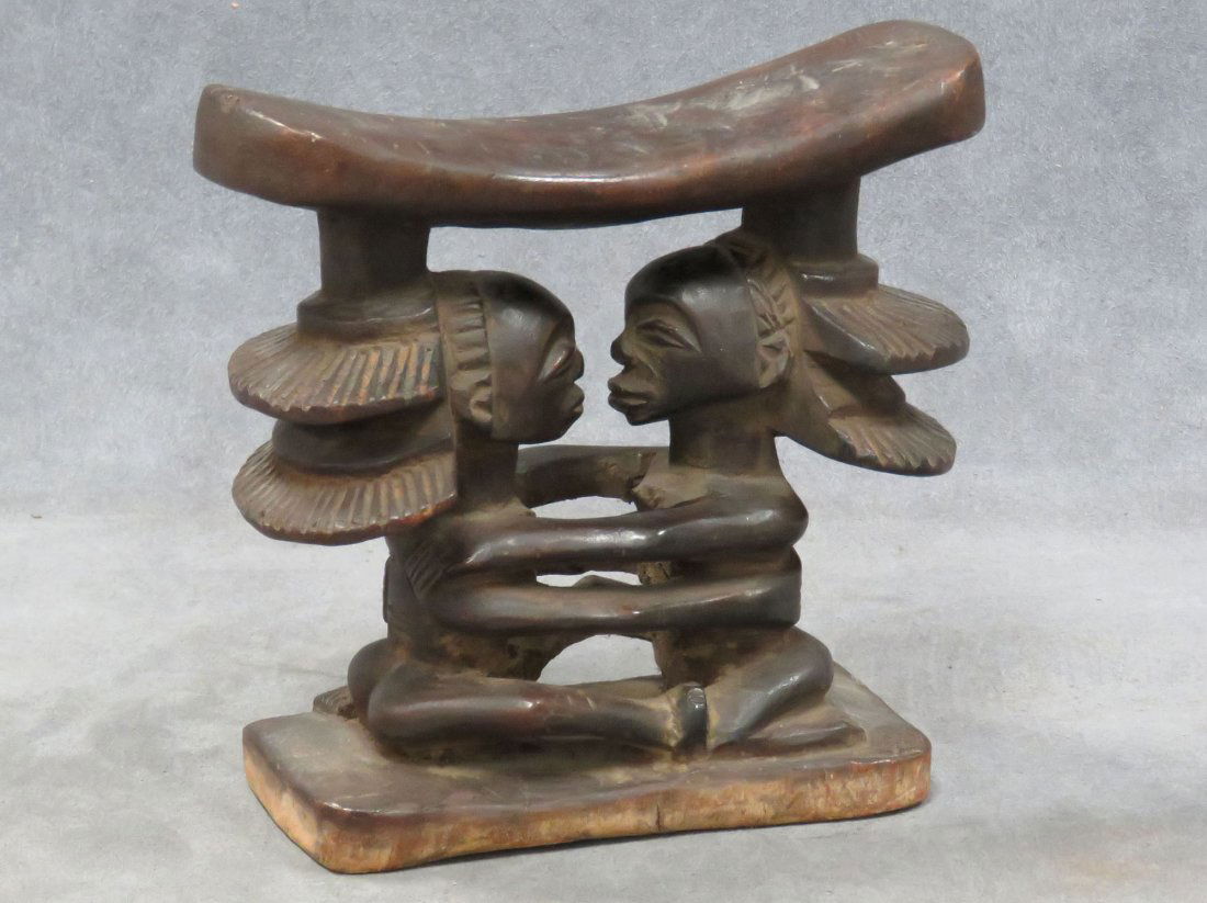 BALUBA CONGO CARVED HEAD REST (1 of 6)