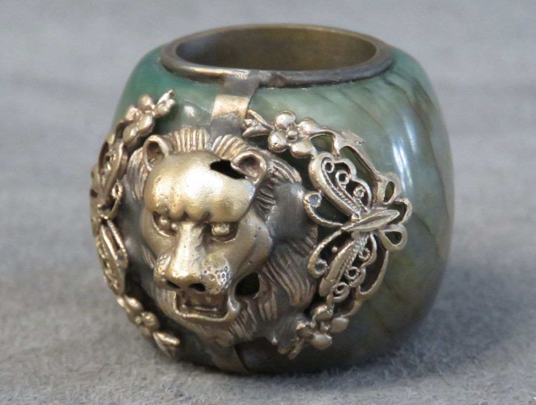 CHINESE/TIBETAN SILVER AND BRASS ARCHERS RING (1 of 5)