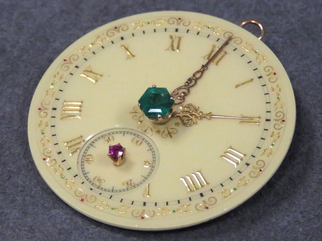 VINTAGE YELLOW GOLD (TESTS 14K) ENAMELED WATCH (1 of 4)
