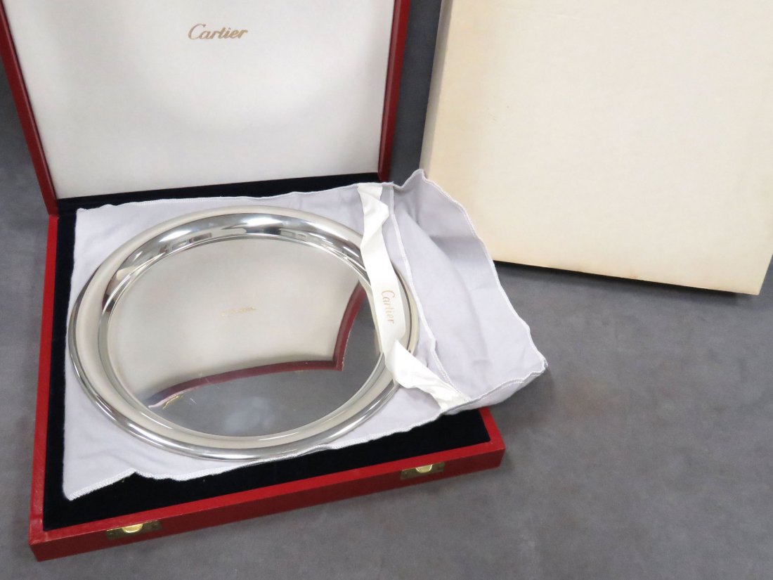 CARTIER PEWTER PRESENTATION TRAY, CASED (1 of 5)