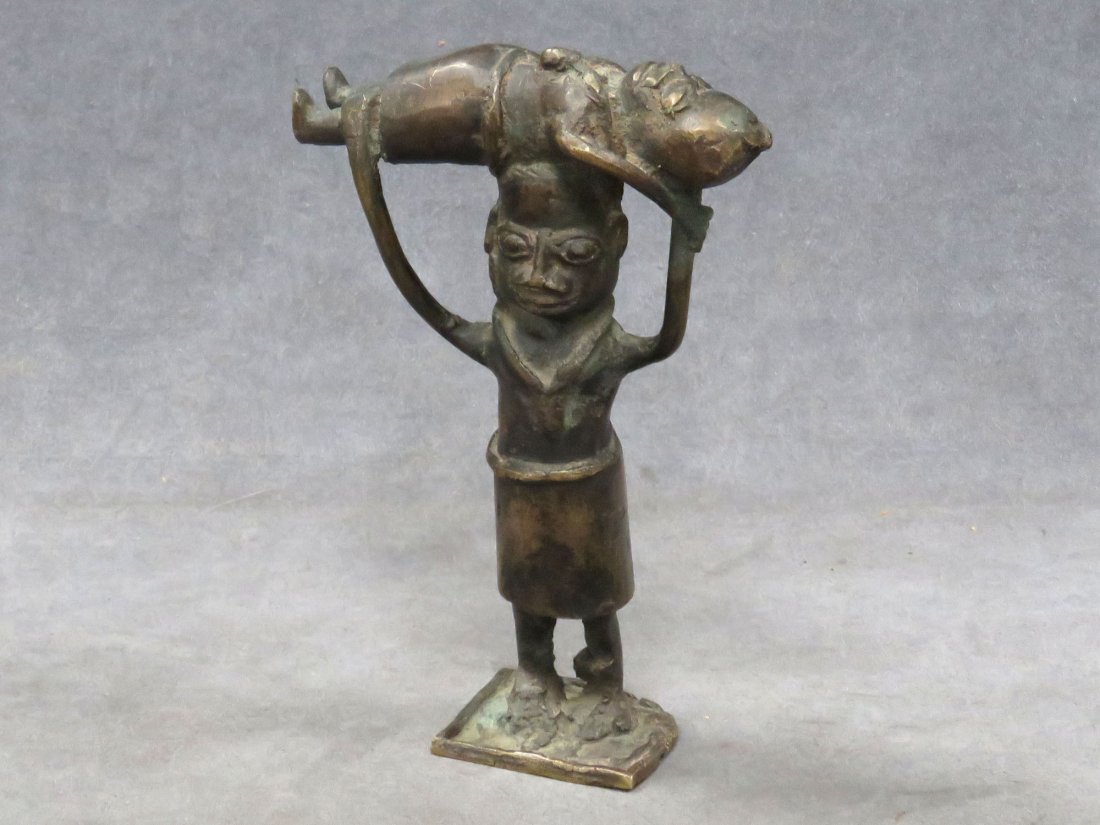 BENIN, NIGERIA, BRONZE FIGURAL GROUP (1 of 5)